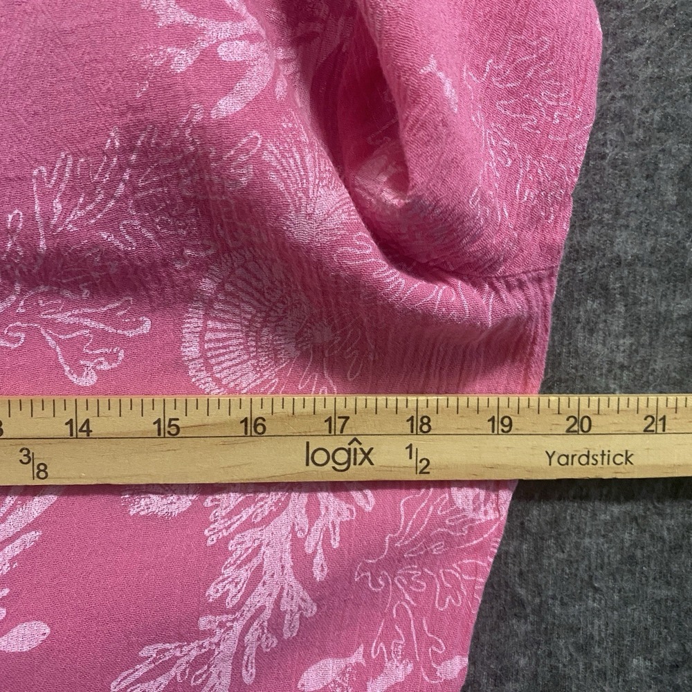 Fresh Produce Top Womens Small Pink Shell Print Cotton Tunic Beach Coastal USA - Picture 5 of 8